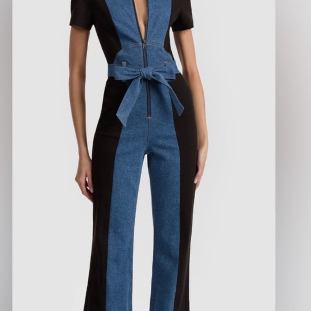 Alice + Olivia Black and Blue Jumpsuit